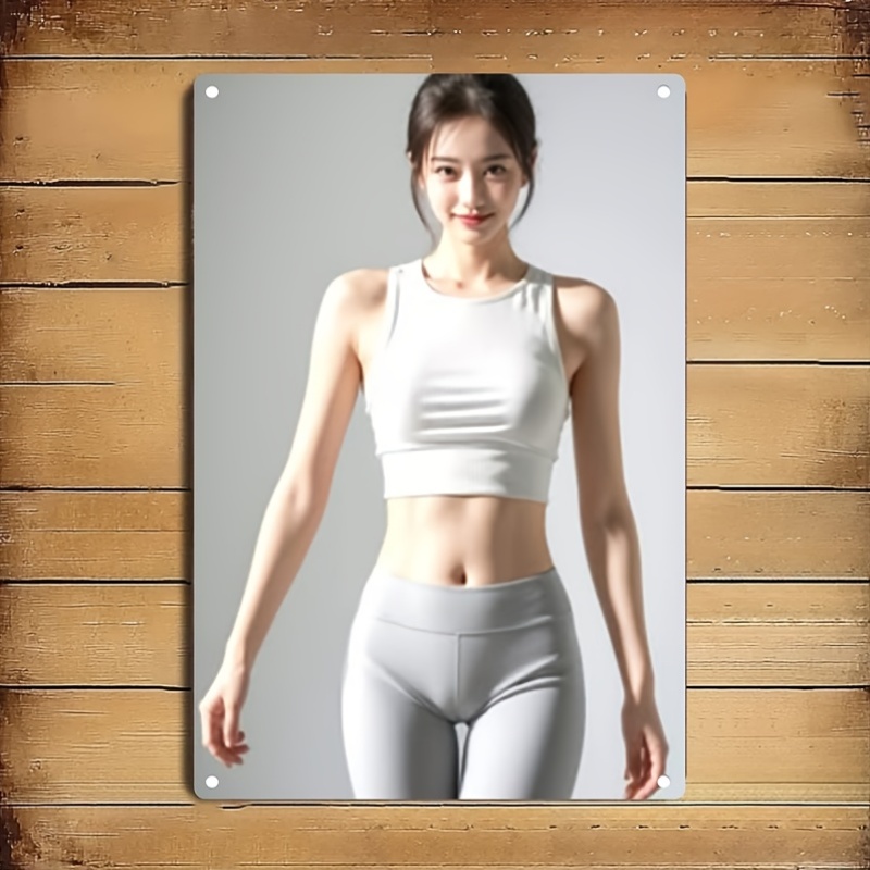Home Gym Minimalist - Metalowy Znak Nowoczesny Minimalistyczny 2D Płaski