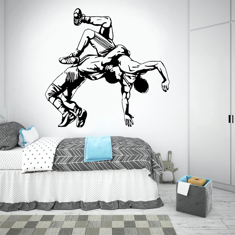 Home Gym Furniture - Wrestling Throw Naklejki ścienne Vinyl Wrestler