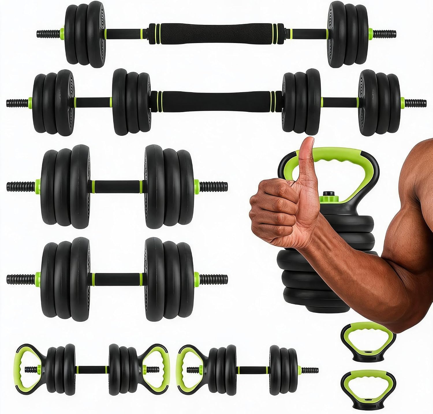 Home Gym Furniture - Zestaw hantli regulowanych 4 w 1,