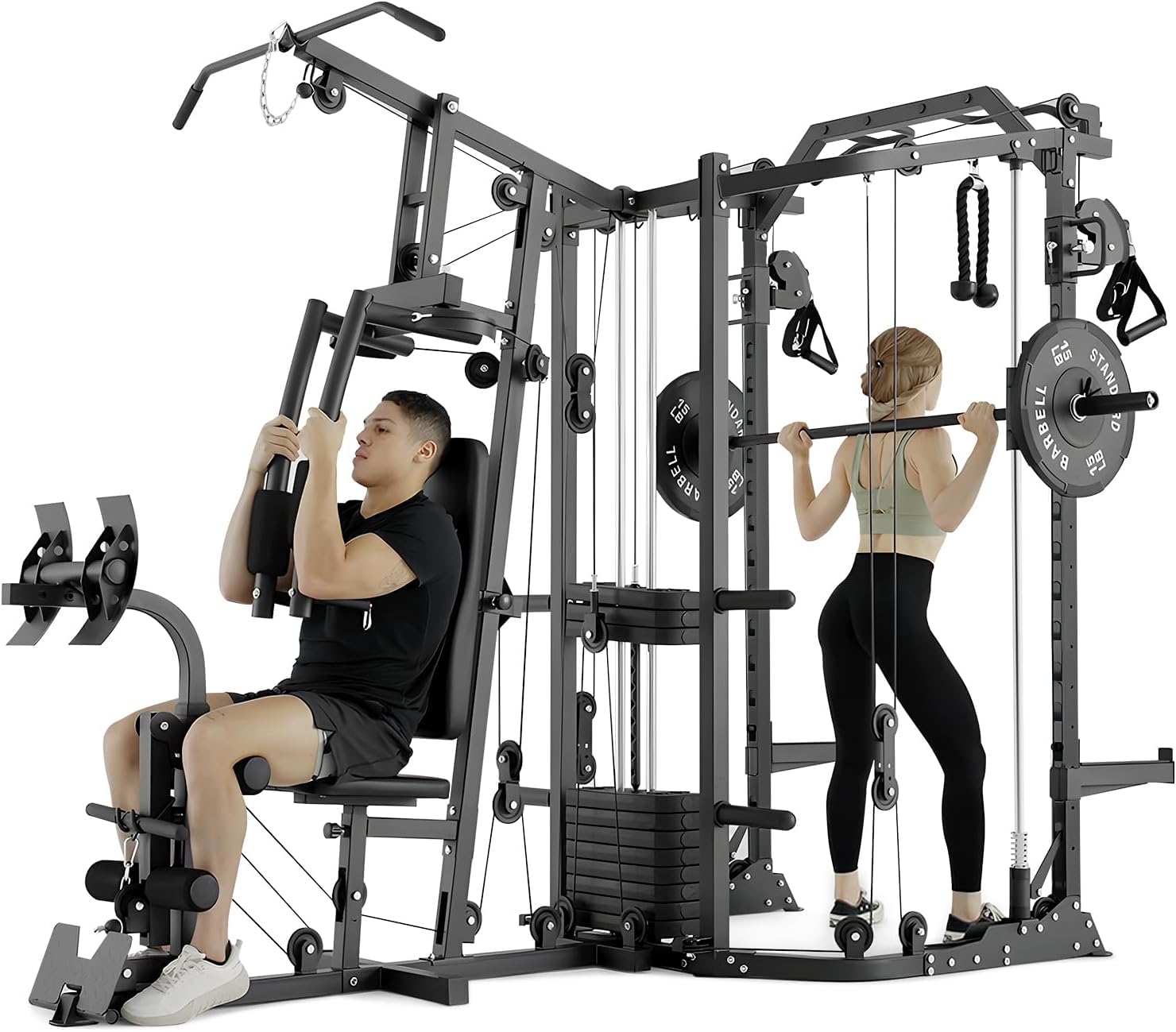 Home Gym One Machine - Podwójna stacja SmithΔ z klatką treningową,